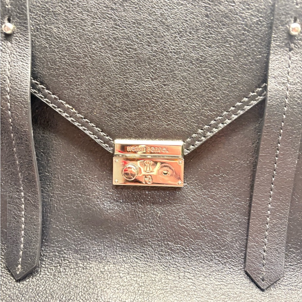 Henri Bendel black leather three way bag